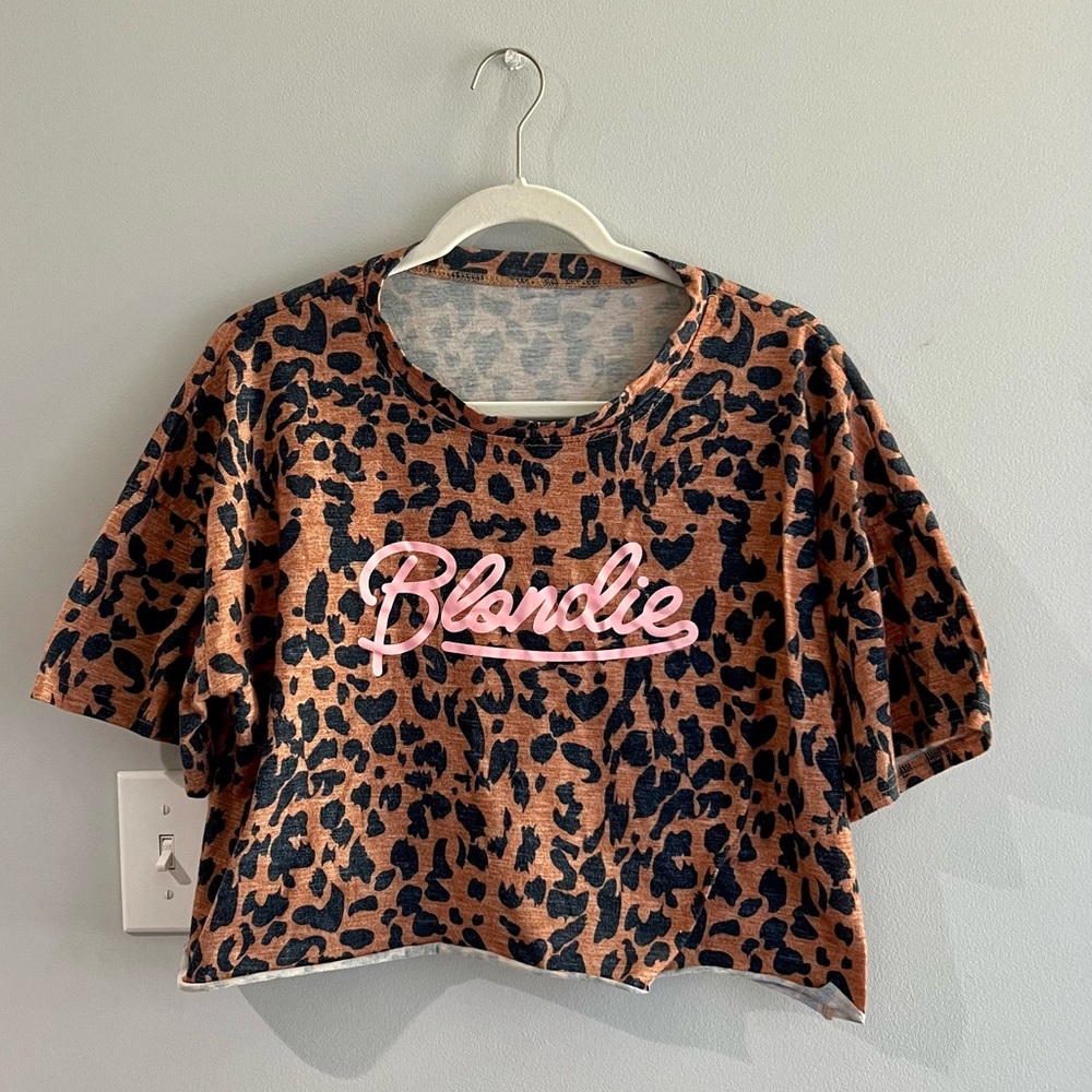Blondie cropped leopard graphic tee